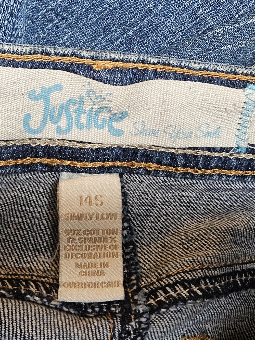 Justice Girls Medium-Dark Blue Bootcut Jeans